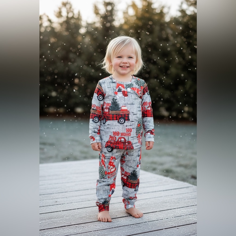 Boys Red Truck Christmas Pajama Set 5T Holiday Two Piece Sleepwear